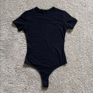 Quince • Stretch Cotton Jersey Short Sleeve Bodysuit Black